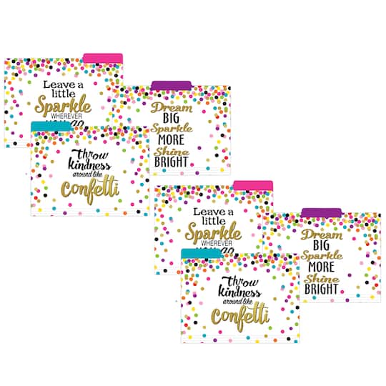 Teacher Created Resources Confetti File Folders, 2 Packs of 12